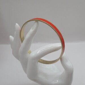 Erwin Pearl Vintage Orange Enamel Gold Tone Bangle Bracelet